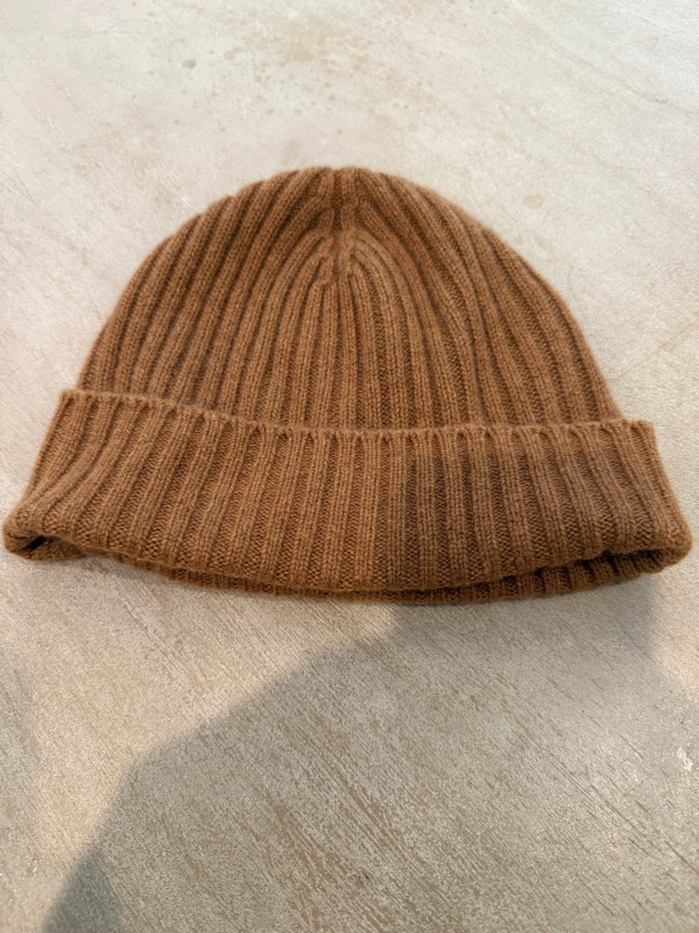 Jenni Kayne Cashmere Folded Ribbed Knit Beanie - Brown